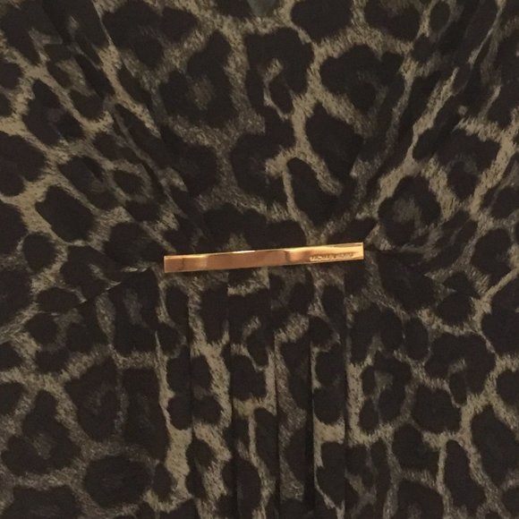 NWOT (worn once) Michael Kors high low leopard print dress size L - Picture 5 of 6